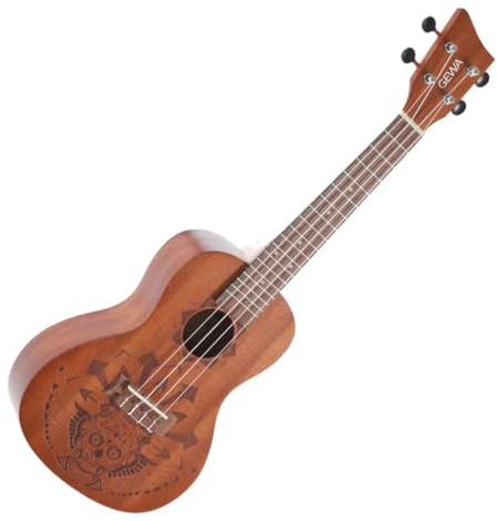 GEWA Concert Ukulele Manoa - Korpus Sapelli - Laser Design Mexico - Natur seidenmatt - inkl. gepolstertem Gig Bag - KT-CO-MEXICO
