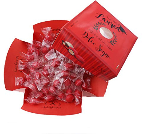 Officina del Cioccolato Confetti Incartati Rossi per Laurea 500g Dolce Sogno