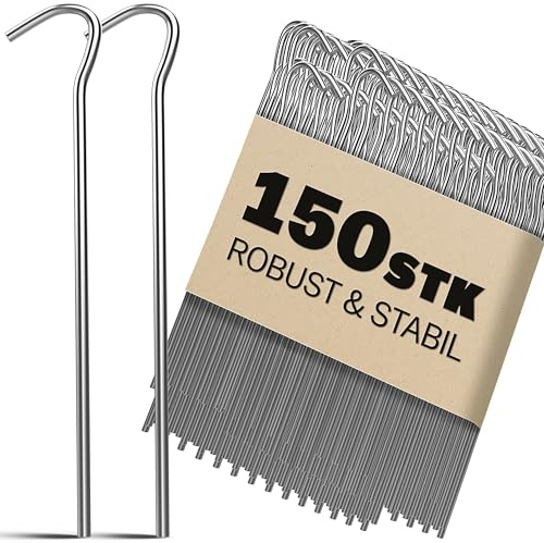 150x Heringe verzinkter Stahl 20 x 3 cm Ø 3,5 mm Unkrautvlies Gartenvlies Zeltanker Erdanker Erdnägel Zaun