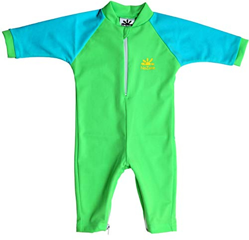 Nozone Fiji Sun Protective Baby Swimsuit in Lime/Aquatic, 0-6 Months