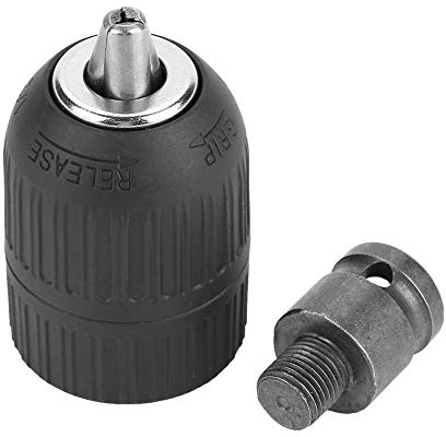 Bestgle Portabrocas Sin Llave de Plástico de 2-13mm 1/2-20 UNF con Adaptador de Mandril de 1/2 para Conversión de Llave de Impacto