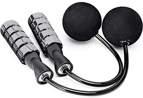 CYWQ Weighted Cordless Jump Rope for Workout Fitness,Exercise Skipping Ropes Tangle-free with Ball Bearings Weighted Ropeless Jump Rope (Gray)