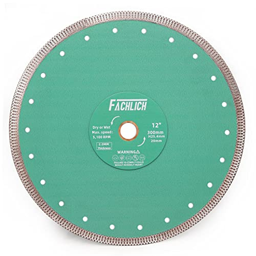 FACHLICH Disque à Tronçonner Diamant 300mm avec X Maille Turbo Lame de diamant pour Tuile Marbre Granit Céramique