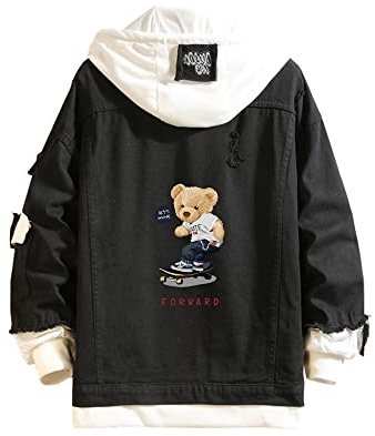 Lemany Skateboarding Jeansjacke Skateboarding Hoodie Sweatshirt Anime Jeansjacke für Männer Frauen