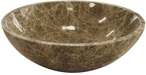 Lavandino rotondo in marmo Emperador chiaro completamente lucidato