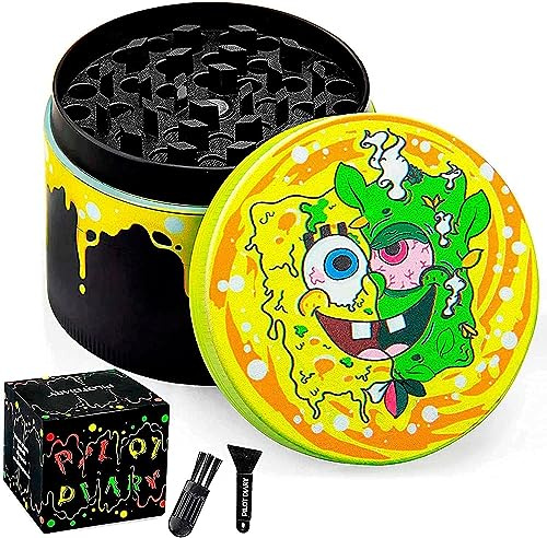 Kräutermühle Pollen Herb Grinder Zinklegierung rot Metall Spices Grinder mit Pollen Scraper für Spice,gewürze,Kräuter 4-teiliges Set