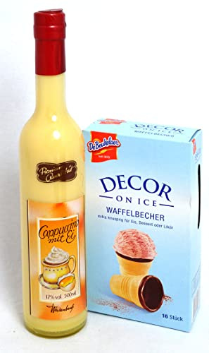 Eierlikör Cappuccino 500 ml mit Waffelbecher Präsentset