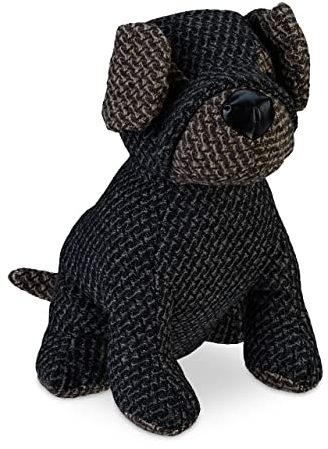 Relaxdays Türstopper Hund, Türhalter, H x B x T: 23,5 x 18 x 22 cm, Sandfüllung, Bodenpuffer, freistehend, grau/braun