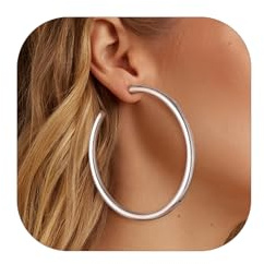 PROSTEEL Hoops örhängen för kvinnor, 30/40/60/80 mm, rostfritt stål/guldpläterad/svart-skicka presentask