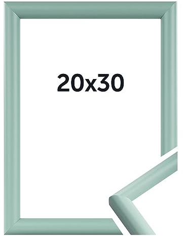 DÖRR Bilderrahmen Aqua - Moderne Farben - Klassischer Schlichter Rahmen - Echtes Glas - Echt Holz - From Italy Hellgrün 20x30