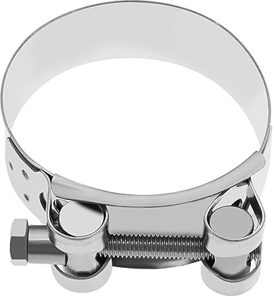 eMagTech Motorcycle Exhaust Pipe Clip Stainless Steel Motorbike Exhaust Clamp 60-63mm Accessories for Car Motorcycle Exhaust Pipe Clamps Silver