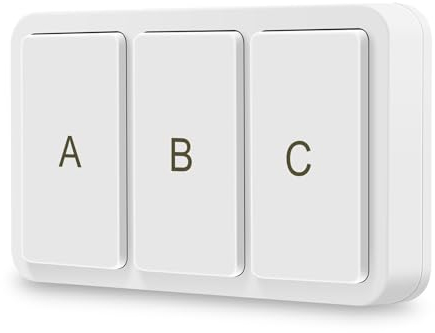 Pulsante Interruttore Scena Intelligente, Interruttore Luce Intelligente a 3 Gruppi per Connessione Zigbee Controllo Tuya, Interruttore a Parete Intelligente Pulsante Wireless di