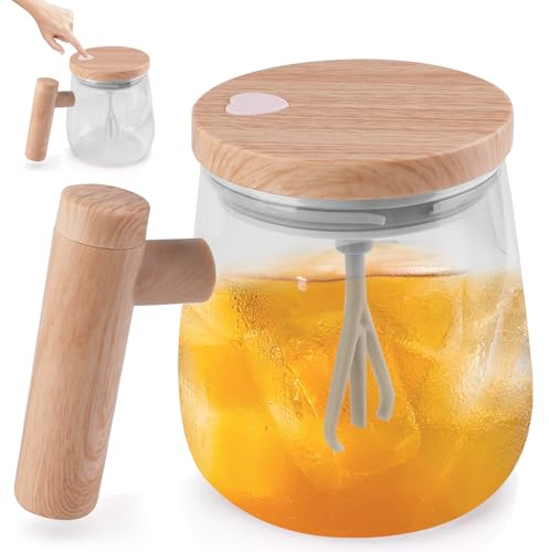 WANDGU Tazza auto-commovente Elettrica: 400 ML Tazzina magnetica automatica, tazze da caffè portatili ad alta velocità con agitatore automatico per caffè, latte, polvere proteica