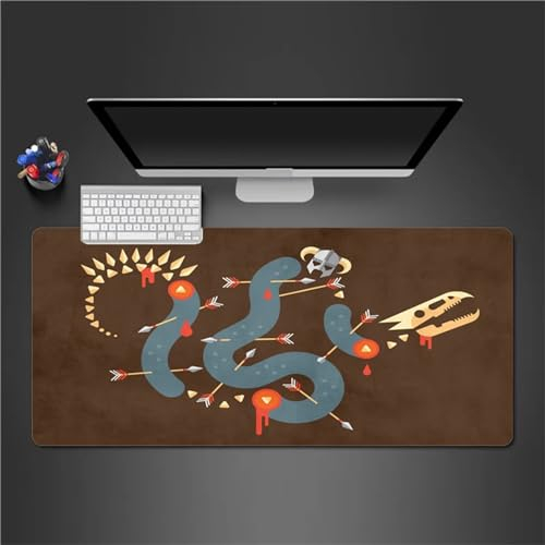 QiHon Mauspad Groß Gaming Abstraktes Tier Mousepad XXL 700x400x2mm rutschfeste Schreibtischunterlage Gaming Tastatur Matte Abwaschbar für PC Zuhause Büro