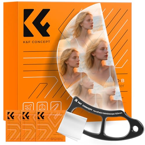 K&F CONCEPT 100mm Half Moon Kaleidoscope Prism Lens Filter Handheld Optical Glass Prism Special Effect Camera Lens Filter (Nano-B Series)