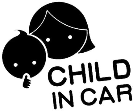 JIFENLI Car Sticker 12.8 * 10.6CM Child in CAR Car Styling Safety Sign Decal Mother and Baby Decorative Car Sticker Black/Silver