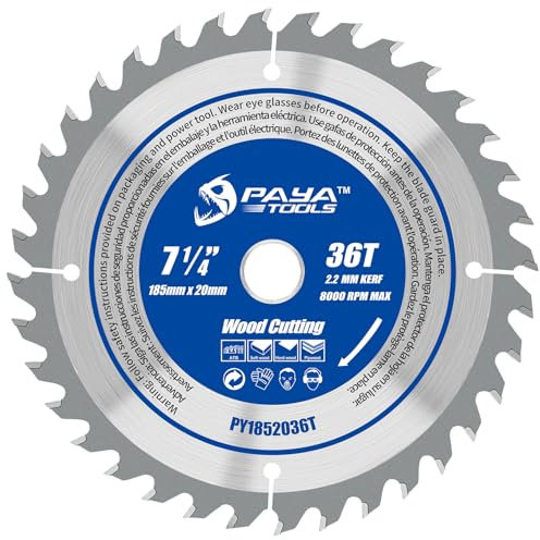 PAYA TCT PY1852036T - Lama per sega circolare, diametro 185 mm x 20 mm, 36 denti, accessori per seghe fai da te, taglio legna da ardere per pallet, legno con chiodi, ecc