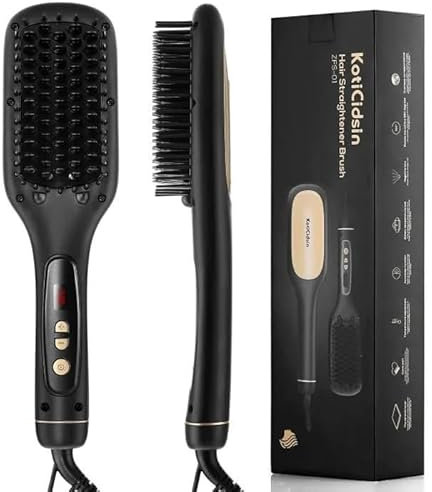 KotiCidsin d'ions négatifs Brosse Lissante, affichage LED+Peigne à cheveux de la température réglable, brosse chauffante