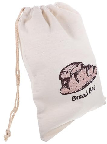 BEBEMOKO Bolsa De Pan De Lino Con Cordón Reutilizable y Ligera Con Cierre Para Conservación Compacto Para Horneados y Almacenamiento Doméstico De Alimentos