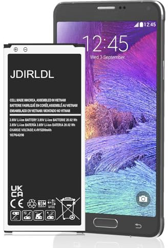 5200mAh Battery for Galaxy Note 4, New 0 Cycle Higher Capacity Li-Polymer Battery Replacement for Samsung Galaxy Note 4 N910, N910A(AT&T), N910P(Sprint), N910T(T-Mobile), N910V(Verizon), N910U LTE