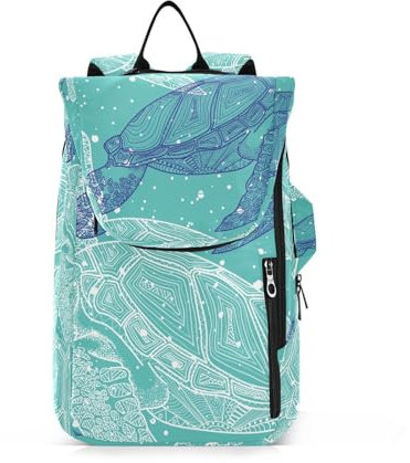 Caihoyu Tennis-Rucksack für Damen und Herren, atmungsaktiv, Sport, Pickleball, Badminton-Tasche für Damen und Herren, blaue Meeresschildkröten, Meereslebewesen