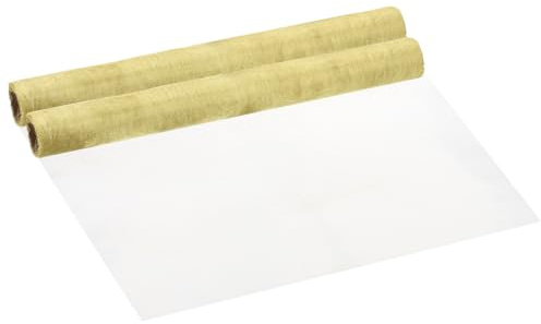 PATIKIL Malla de Alambre Tejida de Latón en Rollo 100cm x 30cm, 2 Rollos 80 Malla Filtro Metal Grueso Compacto Malla de Gasa para Cubierta de Ventana de Seguridad, Valla, Amarillo