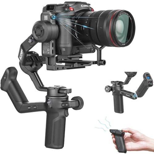 FeiyuTech SCORP 3 Stabilisateur à Gimbal pour Appareil Photo, Suivi IA Intégré et Télécommande Amovible, Charge utile de 3,5kg Stabilisateur d'appareil Photo Avec écran Tactile, Prise de vue Verticale