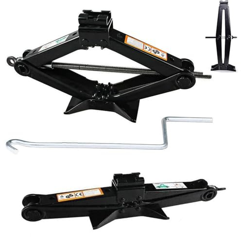 2 Ton Rustproof Steel Scissor Jack with Speed Handle, Lifting Height 85-385MM, Universal Heavy Duty Car Lifting Scissor Jack, Cars Lift Jacks for Vehicle Van Emergency, Cars Tyre Repair Changing Tool