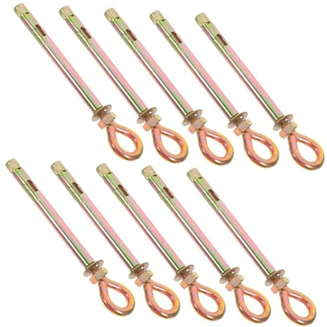 Amosfun 10 Pezzi Ganci Espandibili Al Carbonio per Hammock Ancoraggi per Calcestruzzo Resistenti Facile Installazione e Alta Capacità Carico Accessori per Esterni