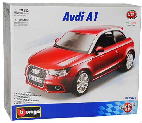 alles-meine.de GmbH A*U*D*I A1 Rot 3 Türer Ab 2010 8X Bausatz Kit 1/24 Burago Modell Auto mit individiuellem Wunschkennzeichen