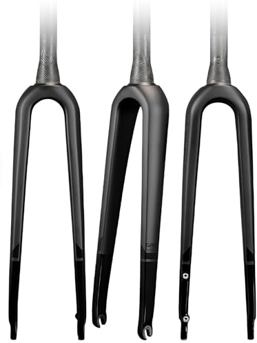 CVQJL Forcella Gravel 700C in Fibra di Carbonio per Bici da Strada, Tubo Conico Rigido da 1-1/8, sgancio rapido, Forcella Anteriore da 9 * 100 mm, Freno a Disco Rigido