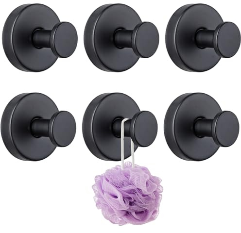Dulynva 6 Pièces Crochets à Ventouse, Crochets Muraux Autocollants Résistants de 5 kg, Sans Perçage, Installation Sans Dommage, pour Organiser la Salle de Bain, la Cuisine