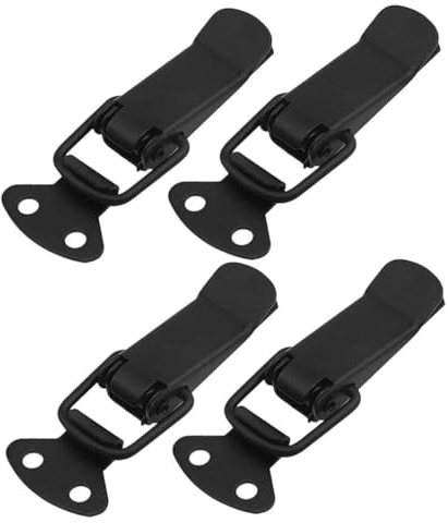Artibetter Loquets à Ressort Et Verrous à Bascule En Métal Robuste, Ensemble De 4 Pièces Noires, Fermeture à Tension Fiable Pour Portes, Fenêtres, Placards Et Couvercles, Usage Polyvalent Domestique