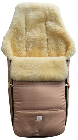 Kaiser Dublas 2.0 Lammfell-Fußsack für Kinderwagen, 95 x 45 cm, Wasserabweisend (sand)