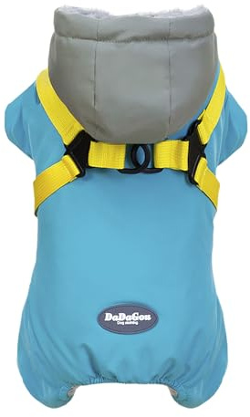 Izefia Cane Cappotto Abbigliamento Tuta Antivento Freddo Cappotti 4 Gambe Giacca Imbracatura Cinghia Toracica Caldo Inverno Vestiti Spessi Cappotto di Cotone per Cane di Piccola Taglia Gatto Medio