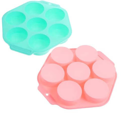 UKCOCO 2 pezzi Stampi Silicone Torte Rotondi Antiaderenti per Dolci Monoporzione Formine Cilindriche Resistenti e Facili da Sformare per Cioccolato Gelatina e Caramelle Adatti Forno