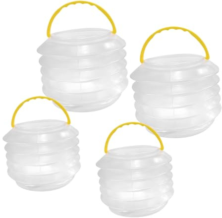AUTSUPPL 4pcs Foldable Paint Brush Washer Bucket Portable Collapsible Water Cup for Artists Transparent Plastic Brush Cleaner for Watercolor Gouache Compact Storage and Easy Transport