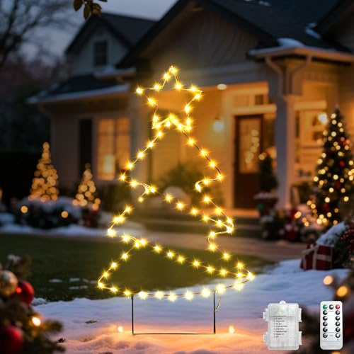 Kertaym LED Gartenstecker Weihnachten, Weihnachtsbeleuchtung Außen, Rentier & Weihnachtsbaum Figuren, Weihnachtsdeko Aussen, Outdoor Weihnachtsbeleuchtung Ideen (B)