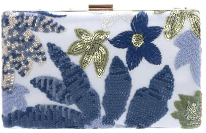 Jywmsc Bolso de Mano con Cuentas para Mujer Bolso de Noche Bordado con Motivos Florales Bolso de Fiesta Formal con Lentejuelas