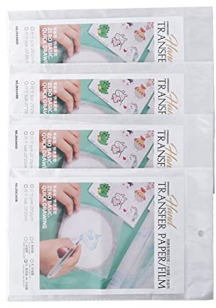 Jelquix Carta per Trasferimento Assistito da Ricamo Fai-da-te Pratica Trasparente 4 Confezioni per Artigianato Domestico Carta PVA 16 Fogli Negozi di Ricamo per Quilting con Ago Manuale
