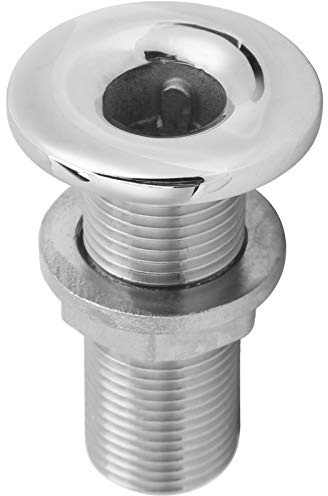 Conector de montaje a través del casco de acero inoxidable, junta de salida de agua para barcos, accesorio de manguera tipo pagoda con rosca completa de grado marino 316 y acabado (MJS022-1/2〃)
