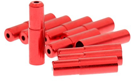 TISHITA 10 Stück Schaltzug Endkappen Schaltzughülsen Kabelumhüllung Kappen Bremszug Endabdeckungen Aus Aluminiumlegierung Widerstandsfähig Und Leicht für Fahr, Rot, 5mm