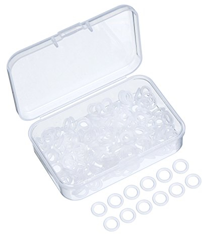 Sumind 200 Pieces O Ring Keyboard Clear Rubber O-rings Keyboard Dampeners with Plastic Storage Box for MX Switch and Mechanical Keys
