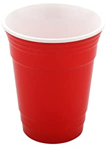 G.E.T. SC-16-R BPA-Free Reusable Plastic Red Party Cup Tumbler Only, 16 Ounce, Red (Set of 12)