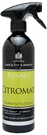 Carr & Day & Martin Flyguard Citromax Insektenschutzspray | 500 ml | Für Pferde | Schutz vor fliegenden und beißenden Insekten | 100% natürliche Inhaltsstoffe | Mit Citriodiol