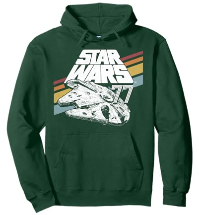 Star Wars Millennium Falcon '77 Retro Stripes Poster Pullover Hoodie