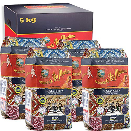 Pasta Mista | 5kg Maxi Formato | Gragnano Igp | Pastificio Di Martino | Confezione 10 Pezzi da 500Gr | Eccellenza della Campania | 100% Grano Italiano | Idea Regalo