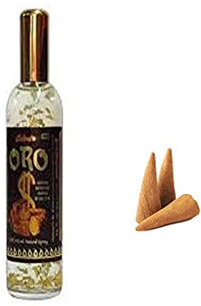 Colonia esotérica Oro, Natural Spray más 3 conos de incienso DoraZen