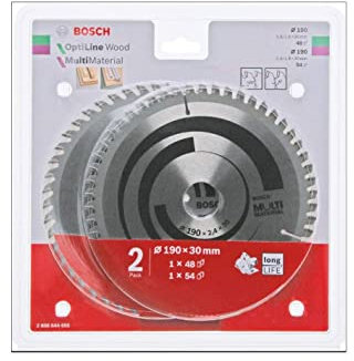 Bosch 1x Optiline Wood + 1x Multi Material Sägeblatt-Set