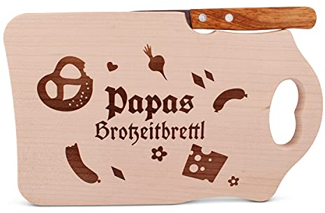 Holz-Schneidebrett Papas Brotzeitbrettl